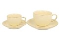 2 db eszpresszó csésze fagylalttállal, Duo, 120 ml, porcelán, tejszín / arany