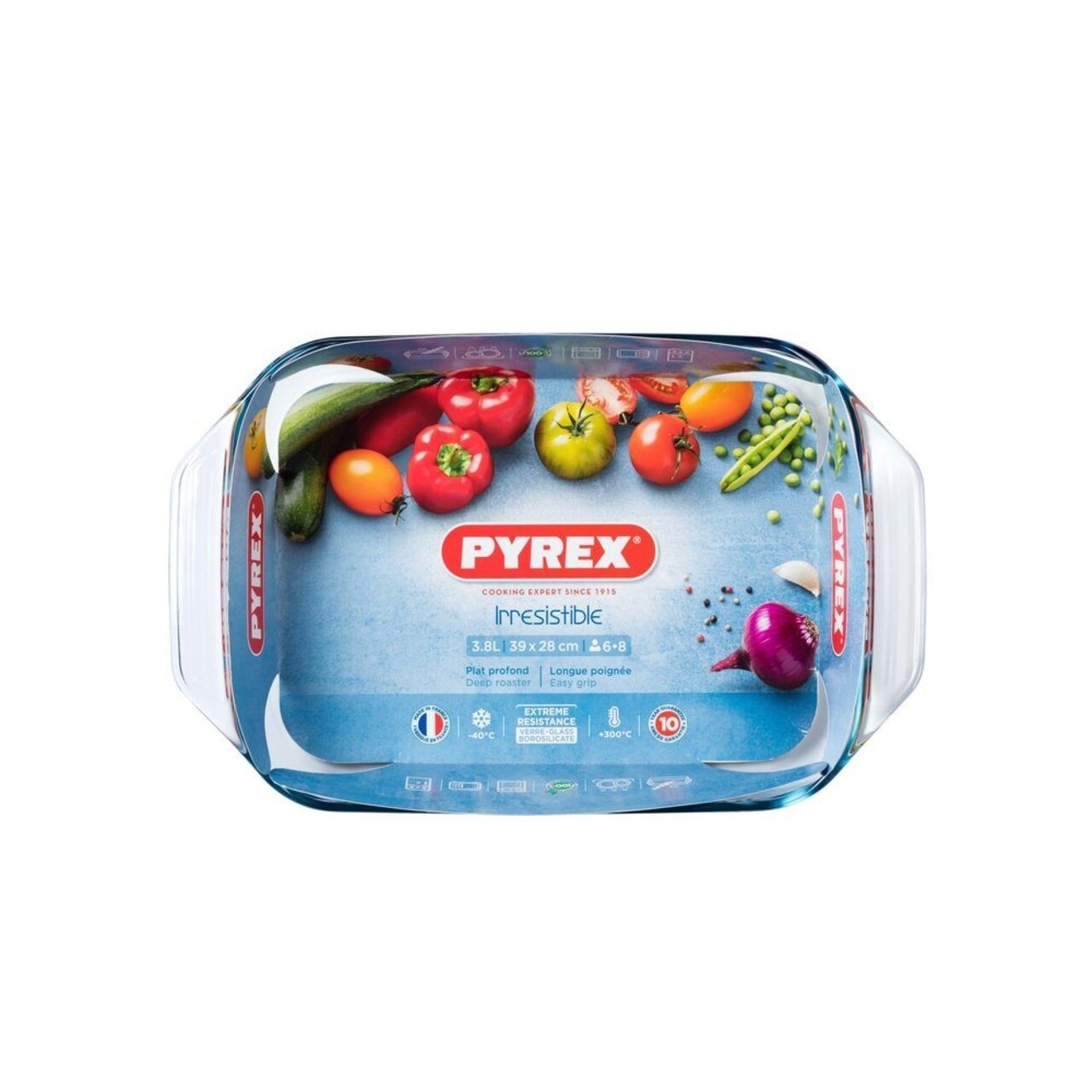 Pyrex Irresistible Téglalap Alapú Sütőtál, 39x25 Cm, 4 L, Boroszilikát üveg