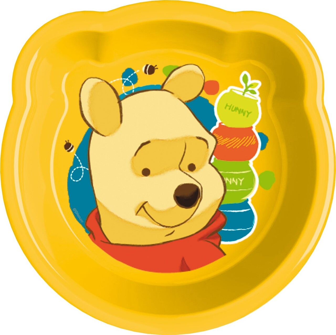 Winnie the Pooh Mélytál, Disney, 16x15x3 cm, műanyag, sárga