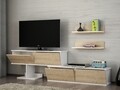 Maximusa TV Komód 2 polccal, Furny Home, 210x29.5x59 cm, alb/bej