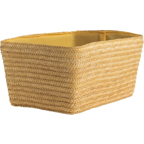 Compactor Tároló kosár, Hawaii, 32 x 22 x 14 cm, természetes szál, sárga