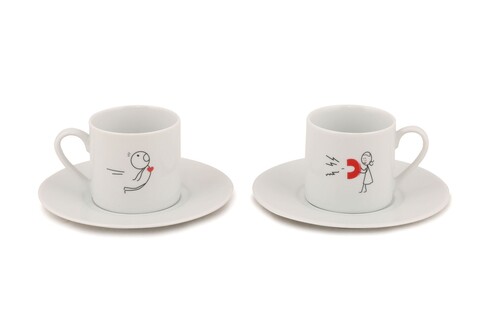Kutahya Porselen Kávés készlet, RU04KT118078, 4 darabos, porcelán