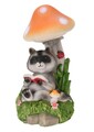 Raccoon reading Napelemes lámpa, 9.5x9.5x19 cm, poliszton, színes