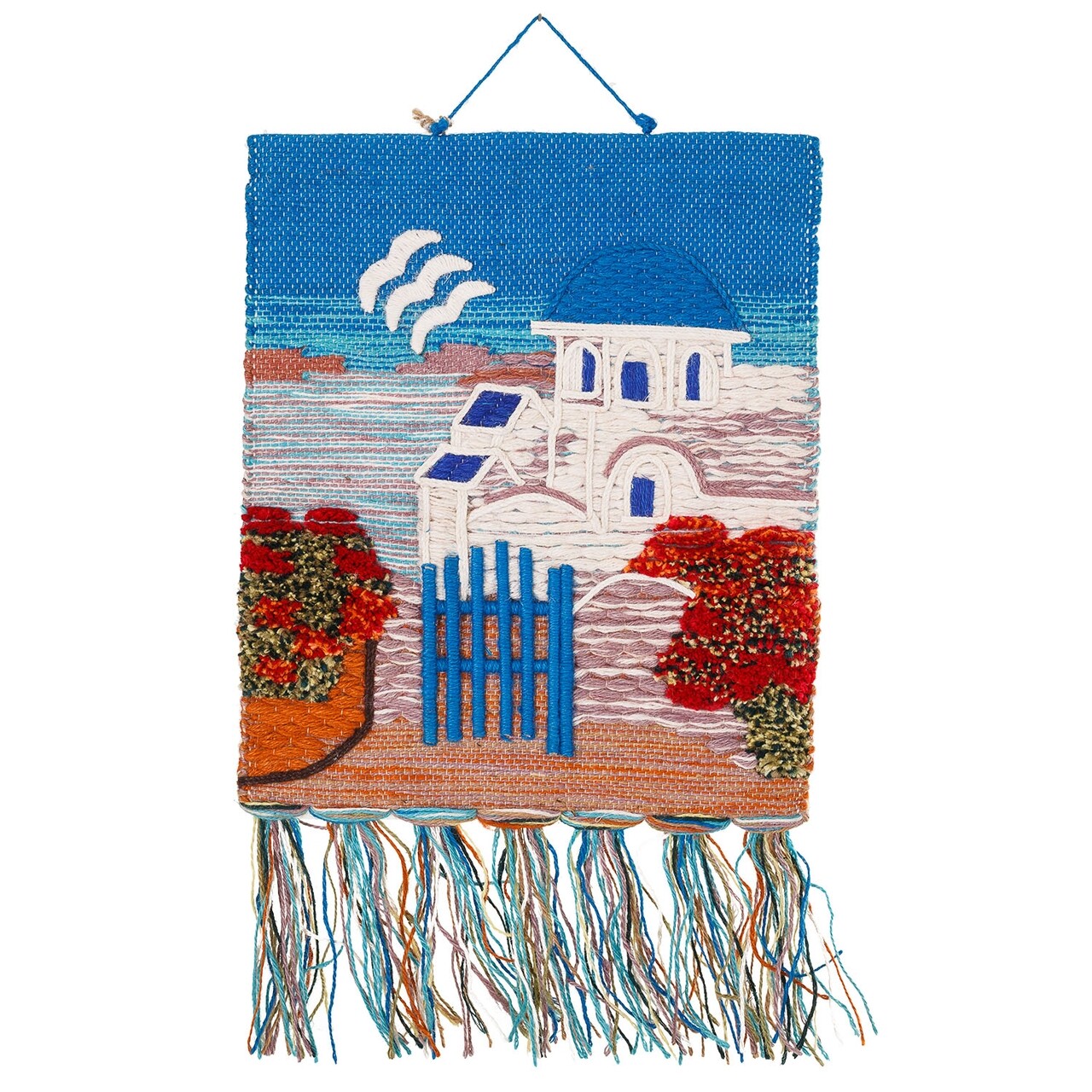 Santorini House Fali dekoráció, Creaciones Meng, 40x50 cm, juta