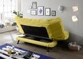 Kihúzható kanapé, Ikar Senf Mustár, 98 x 102 x x 208 cm, PAL / fém / poliészter