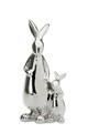 Rabbit Mother with Child Dekoráció, Hermann Bauer, 8,2x7,5x18,7 cm, porcelán, ezüst