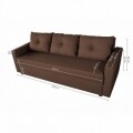 Firenze Kihúzható kanapé Lux Dark Chocolate 218x85x85 cm + tárolóládával, barna