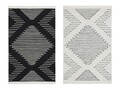 Kilim szőnyeg 2 oldallal, Arya 15 Black, Baketo, 100% újrahasznosított pamut, 160x230 cm