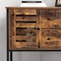 Alsó büfé, Vasagle, 100 x 35 x 84,5 cm, acél / forgácslap, rusztikus barna / fekete