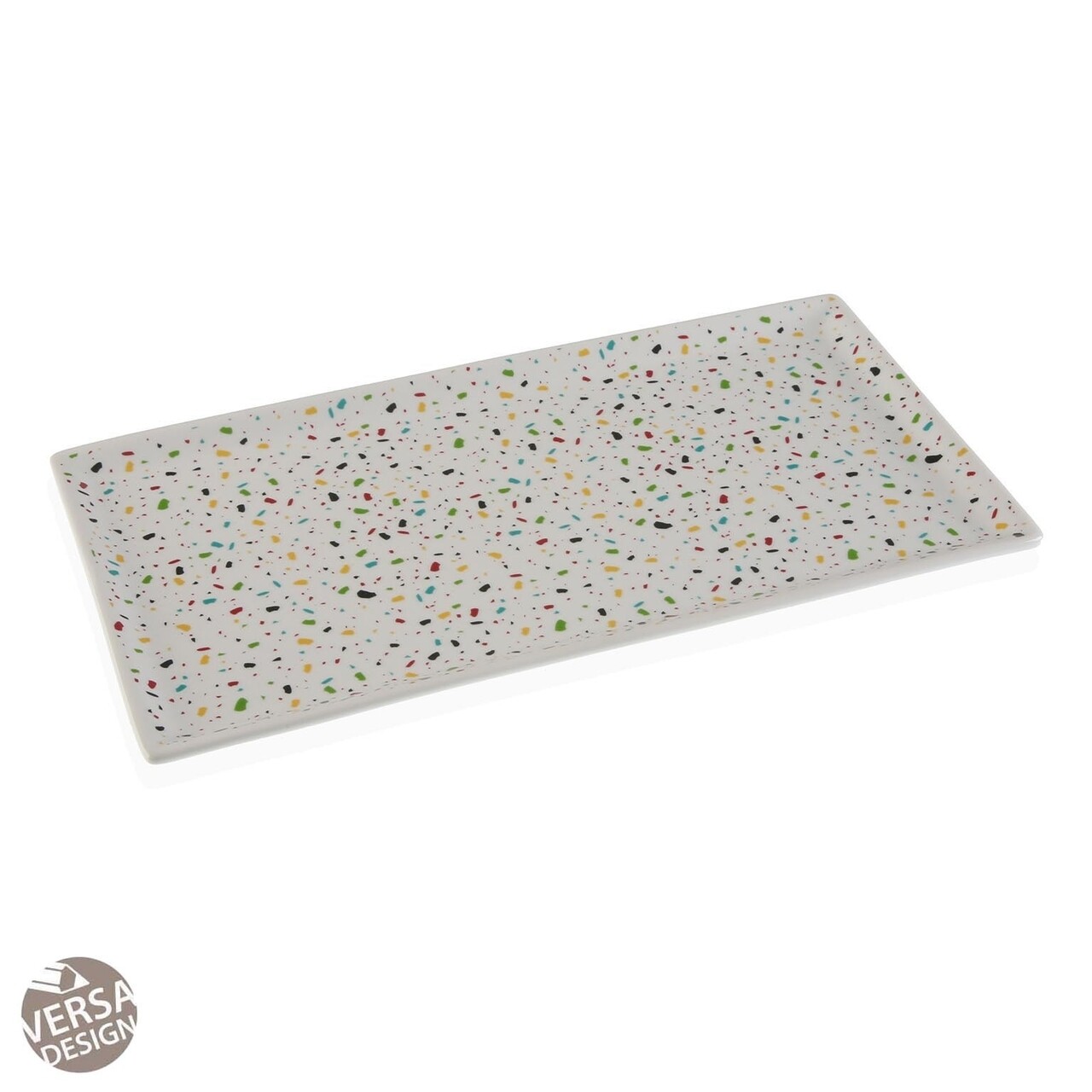Vivid Terrazo Szervírozó tál, Versa, 31x17 cm, porcelán