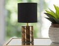 Glam Dark Éjjeli lámpa, Mauro Ferretti,  1 x E27, 40W, Ø 15x28 cm, kerámia, fekete/aranyszín