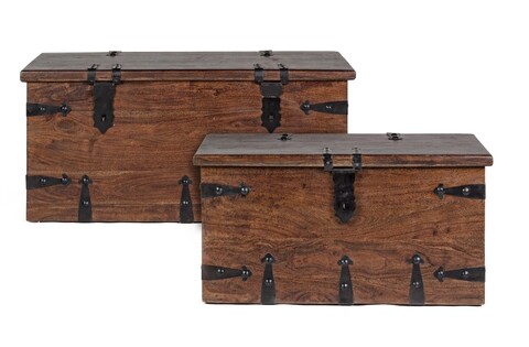 Set 2 cufere Jaipur, Bizzotto, 83 x 43 cm / 102 x 50 cm, lemn de mango/MDF