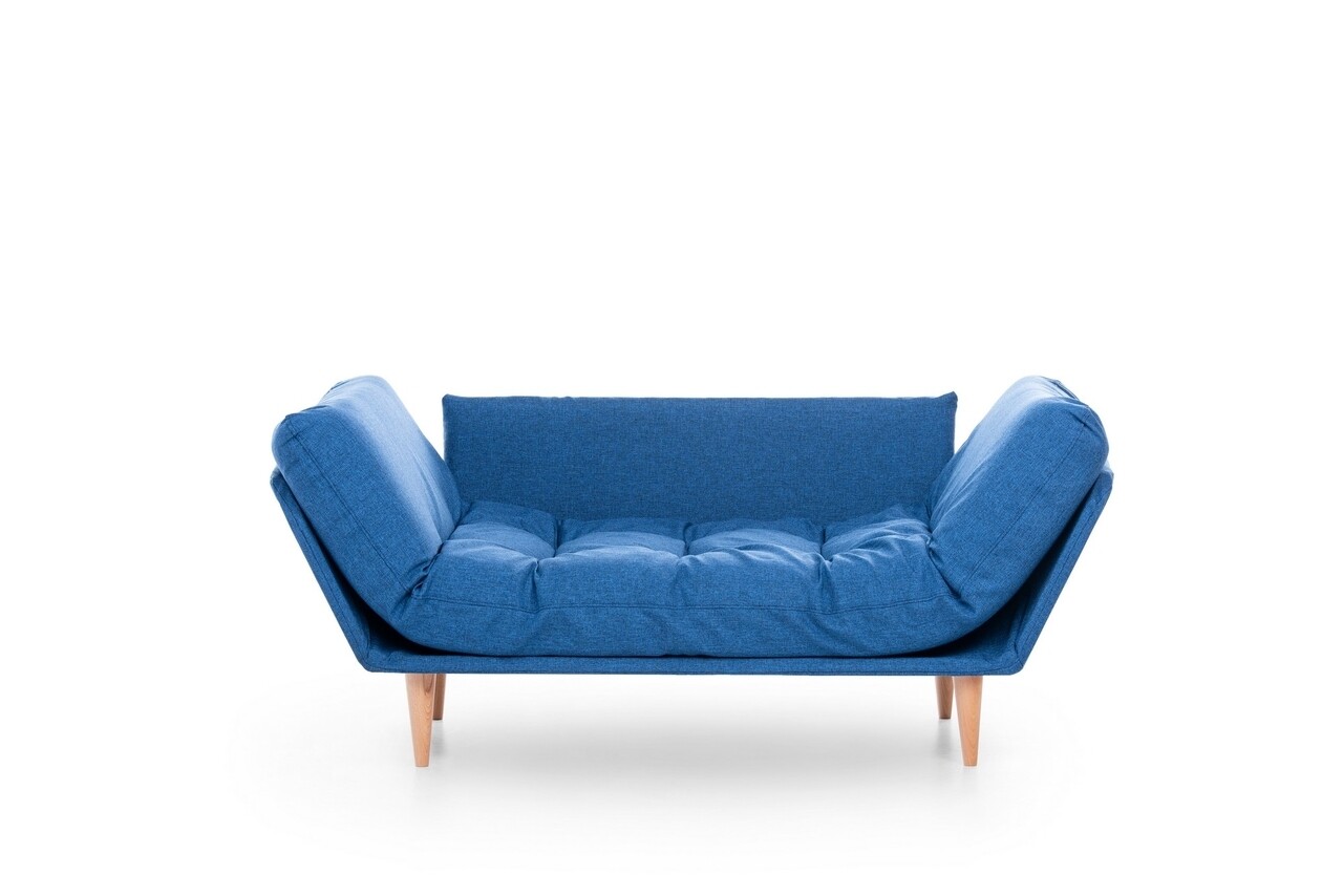 Nina Daybed Kihúzható Kanapé, Futon, 3 Személyes, 200x70 Cm, Fém, Világoskék