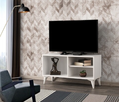 Zisino TV Komód, Kalune Design, 100x35x54 cm, fehér