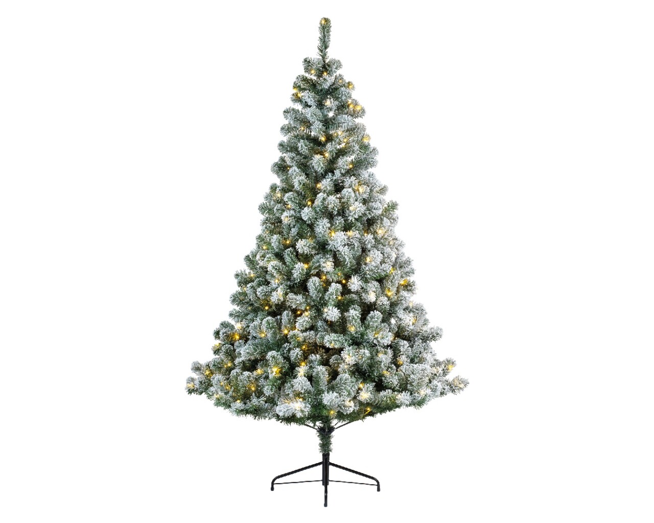 Lumineo fenyőfa műhóval , 180 cm, 260 led-uri, zöld/fehér