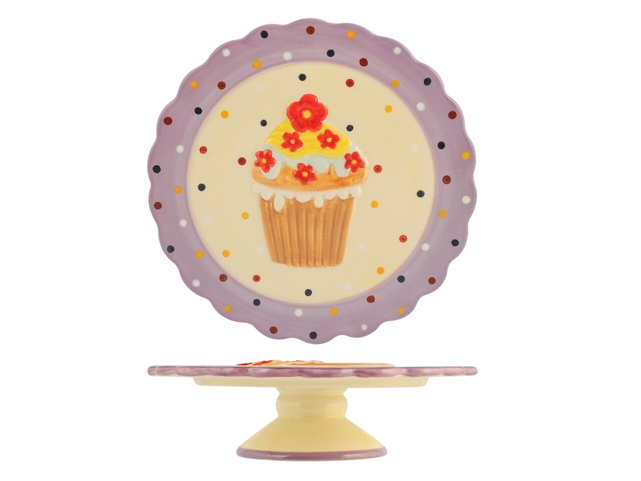 Sütemény- és tortakínáló tál Alzata, HO-ME, 20 cm, kerámia