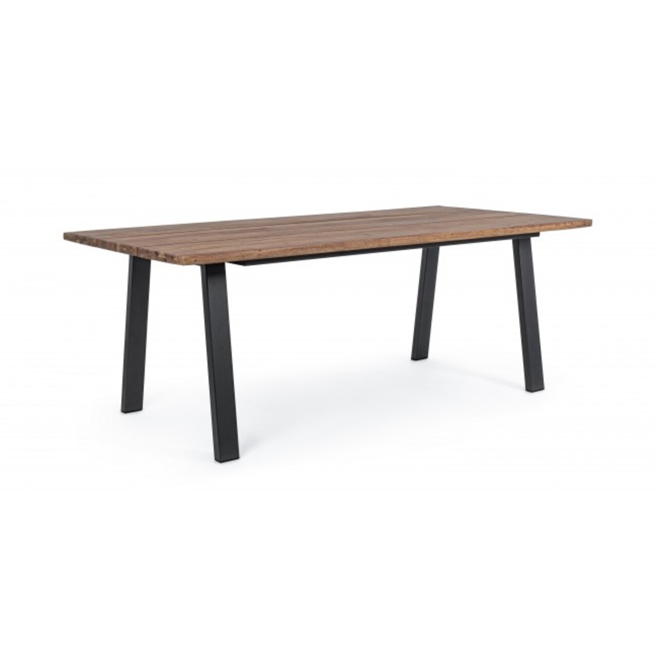 Oslo kerti asztal, bizzotto, 200x100x76 cm, akácfa/acél, szénszürke/természetes