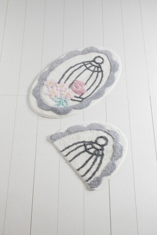 Set 2 covorase de baie, Chilai, Sweet Bird Grey, multicolor