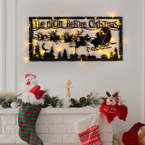 Tanelorn Fénydekoráció, XMASBLACK-012, 83x39 cm, fém, fekete