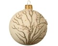 Gömb Dot Branches, Decoris, Ø8 cm, üveg, fehér
