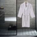 Uniszex fürdőköpeny, Beverly Hills Polo Club, 100% pamut, L / XL, fehér / sötétkék