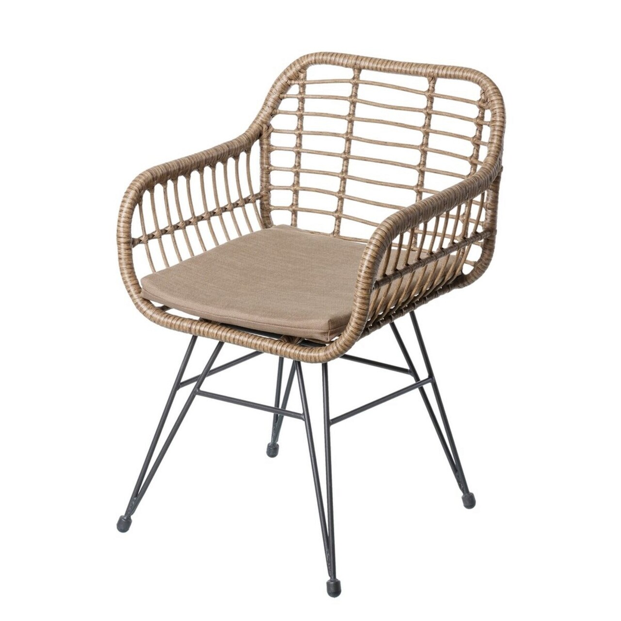BigBuy Home Ariki kerti szék v1, 57x 62 x 80 cm, acél/szintetikus rotáng