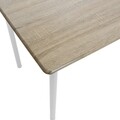 Étkező / konyhai szett Roza Pakoworld, asztal 4 székkel, 120x70x75 cm, laminált MDF / acél, natúr / fényes fehér