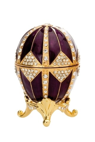 Cutie decorativa Egg, Hermann Bauer, 4.5x7.5 cm, mov