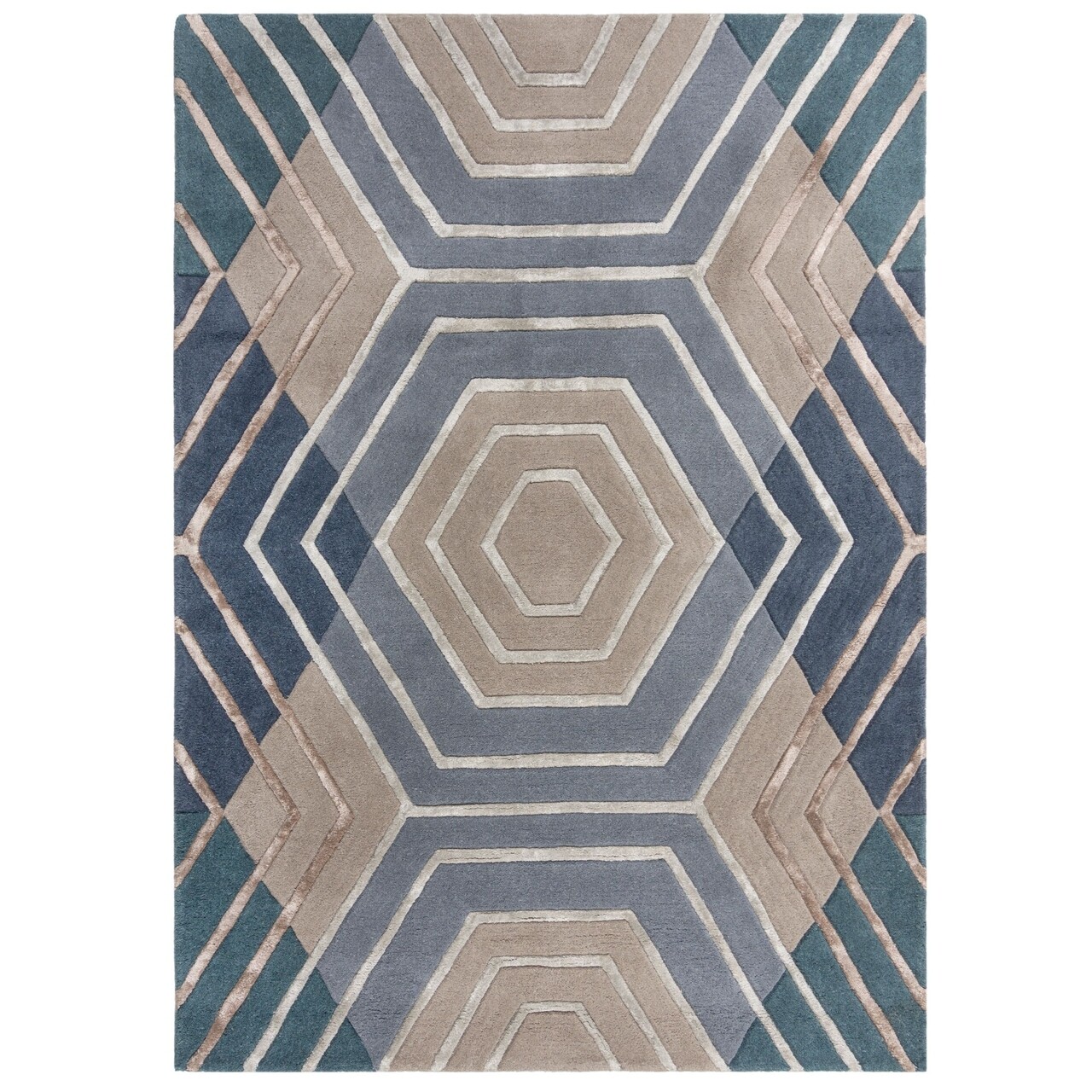 Flair Rugs Szőnyeg, Architect Harlow Denim, 160 X 230 Cm, Gyapjú/viszkóz, Színes