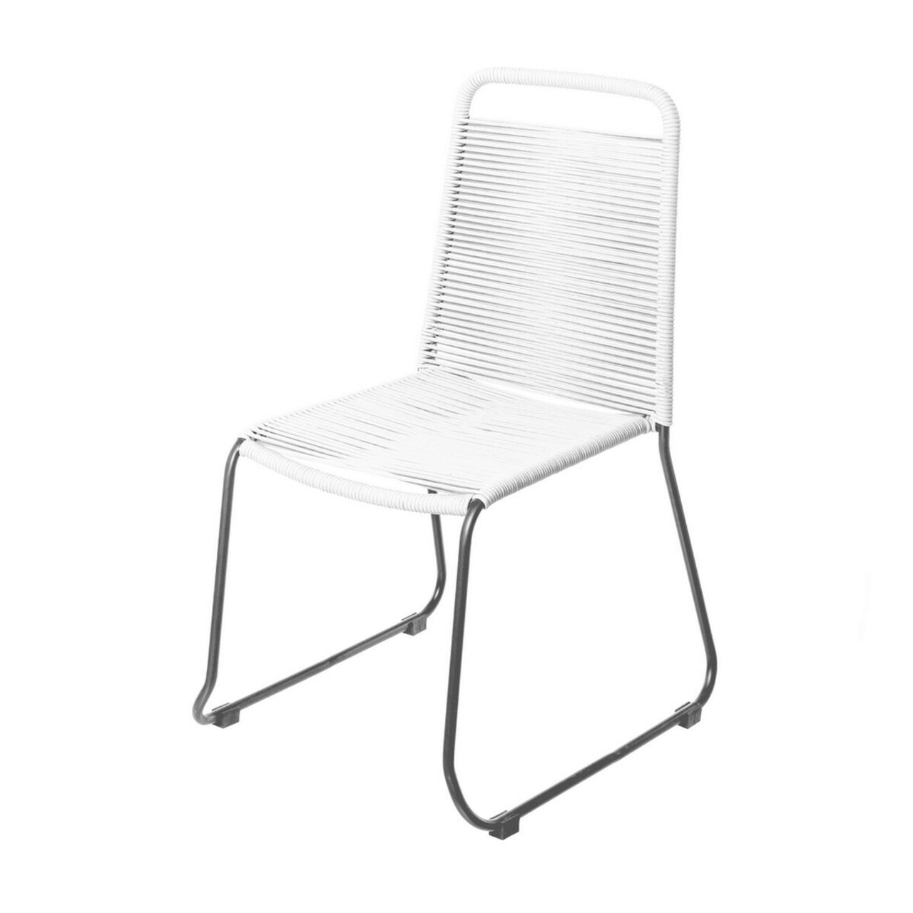 Antea Dark Legs Kerti szék, 53 x 53 x 88 cm, acél/madzag, fehér