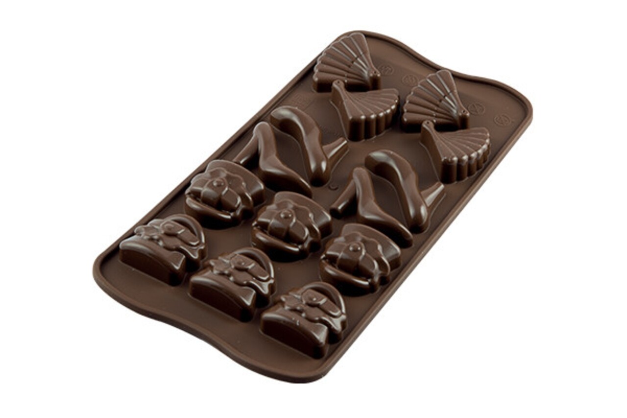 Divat Szilikon Sütőforma, Silikomart Easy Choco, 14 Forma, 4,1 X 3 Cm