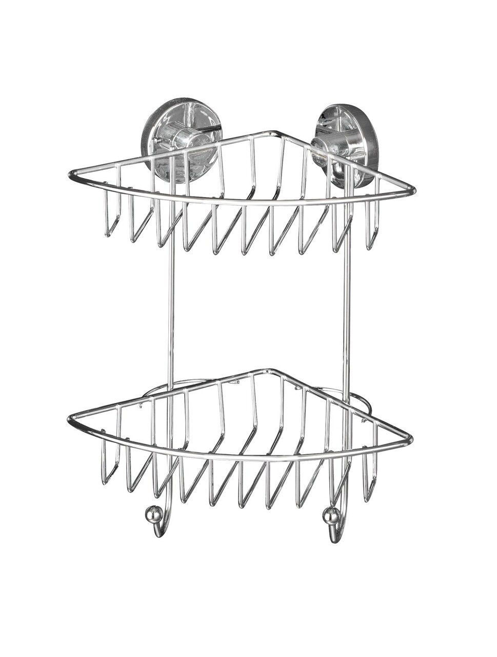 Fürdőszoba sarokpolc, Weenko, Bari Vacuum-Loc®, 22,5 x 29,5 x 16 cm, rozsdamentes acél