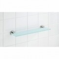 Bosio Shine üvegpolc, Wenko, 13,5 x 46,5 cm, üveg / rozsdamentes acél, ezüst