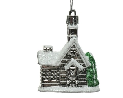 Glob House, Dekor, 2x6x7,5 cm, műanyag, ezüst