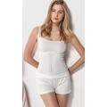 Pizsama szett rövidnadrággal és pongyolával, Luisa Moretti, LMS-1111, 100% bambusz, krém, 46/48 méret - XL