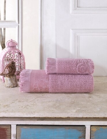 2 db Biella fürdőlepedő készlet, 100% pamut, rózsaszín