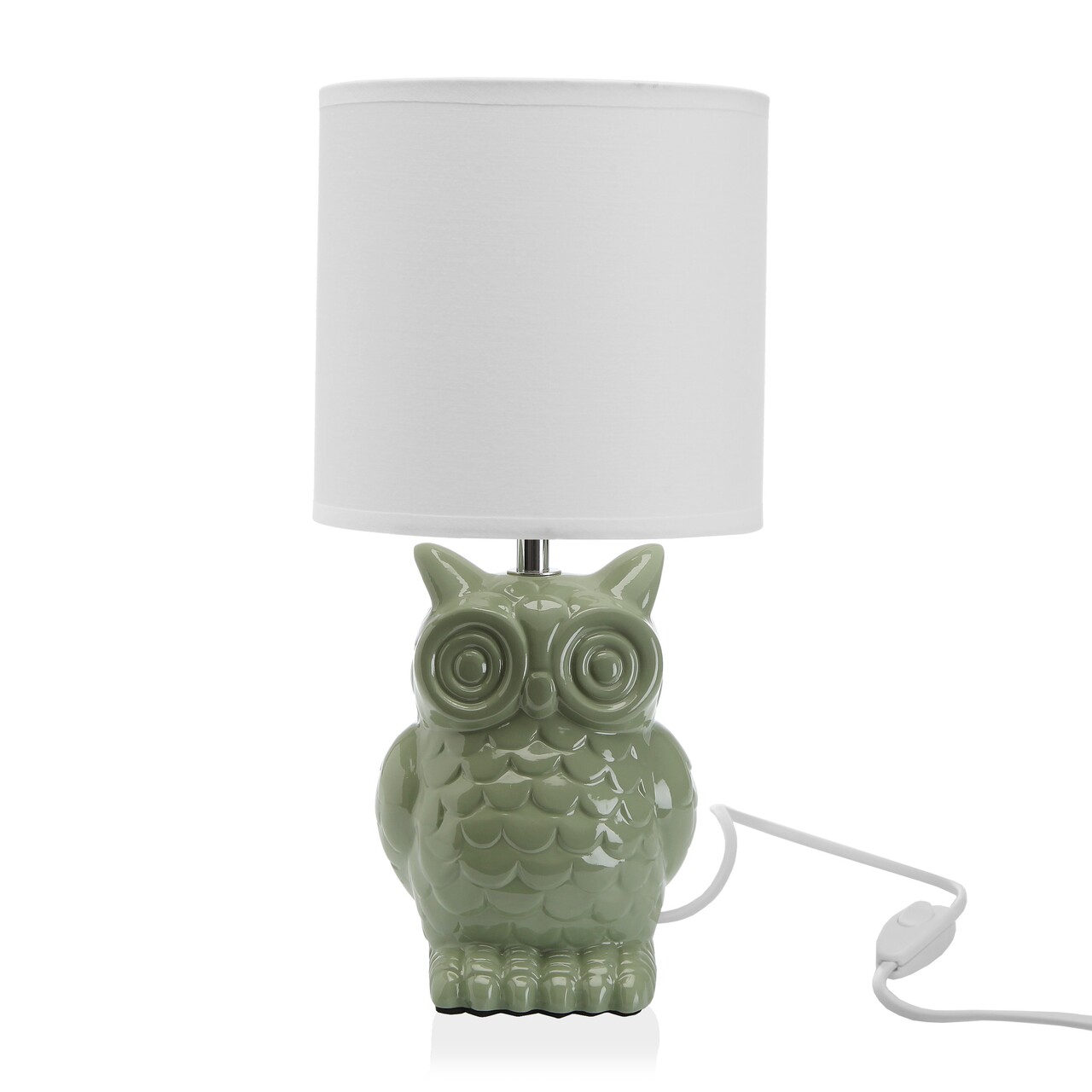 Owl Éjjeli lámpa, Versa, 1 x E14, 40W, 16x32.5 cm, kerámia, zöld