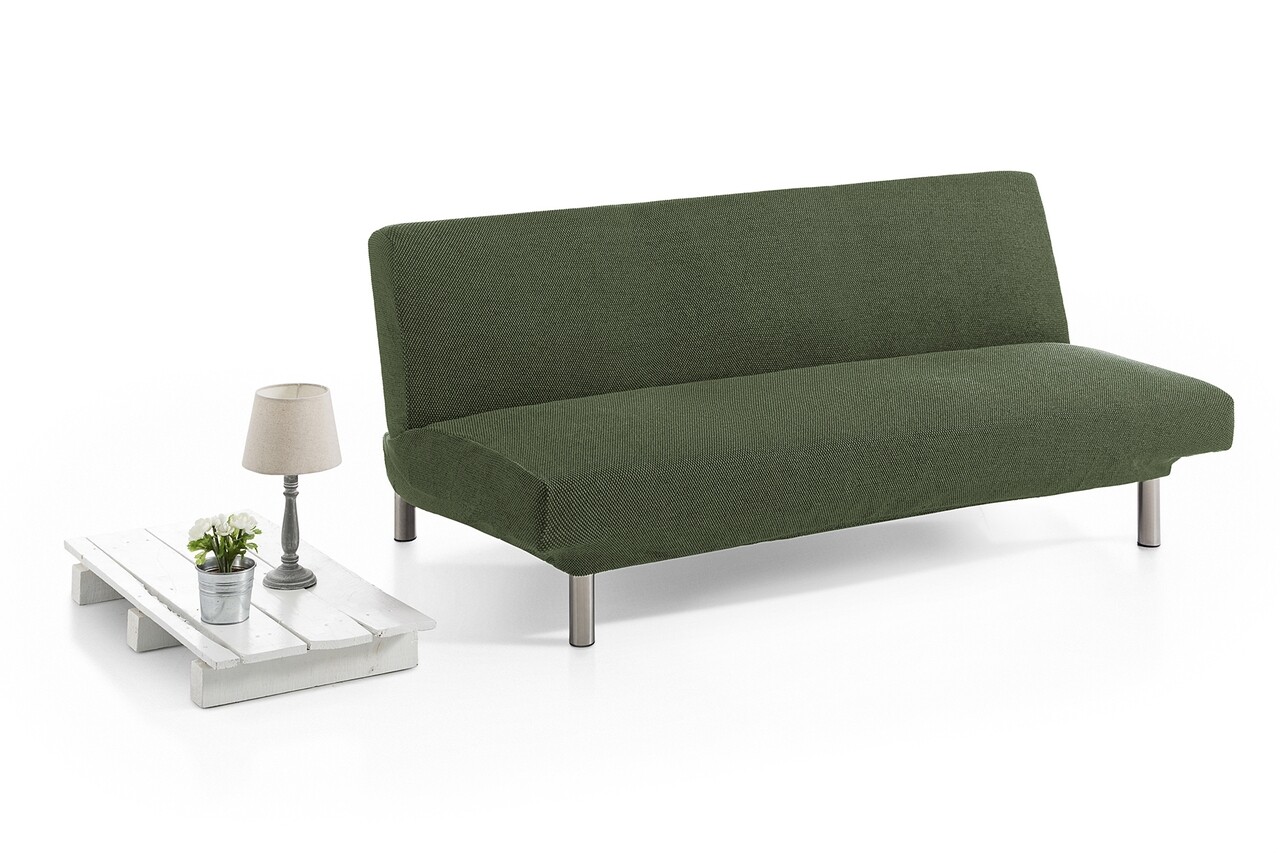 Bi-stretch Elasztikus kanapéhuzat, Belmarti, Viena, click-clack, kétszemélyes, jacquard anyag, zöld