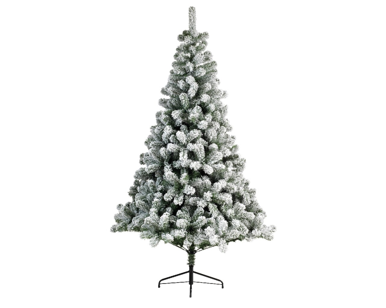 Lumineo fenyőfa műhóval, 210 cm, zöld/fehér
