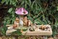 One under mushroom one on top of mushroom Dísz, Decoris, 9.5x12x18.5 cm, poligyanta, zöld