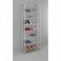 Tartó 24 pár cipőhöz 8 Metaltex polccal, 64x23x165 cm, fém / LDPE műanyag borítás, fehér