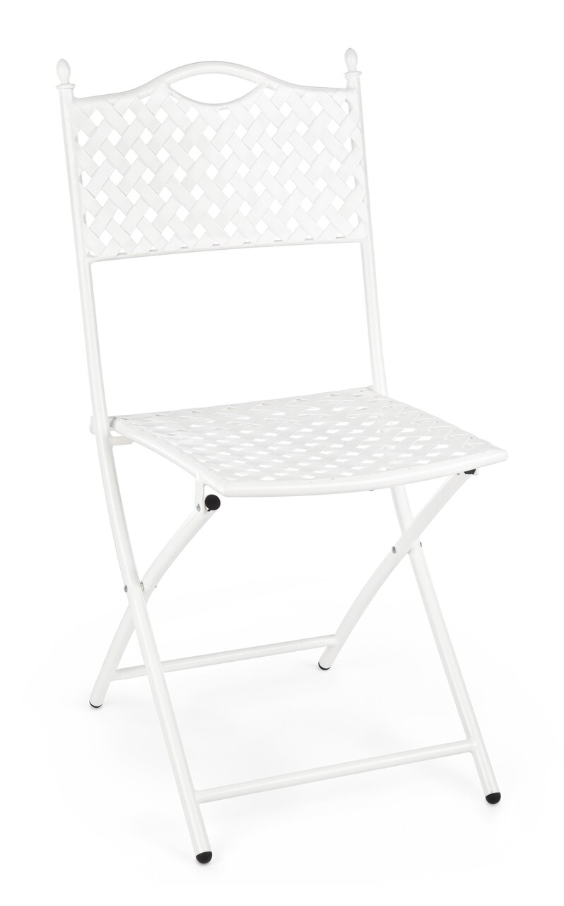Jenny Összecsukható kerti szék, Bizzotto, 40x53x88 cm, acél, fehér