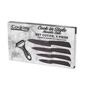 5 darabos, Cook stílusú késkészlet, Heinner, kerámia, fekete
