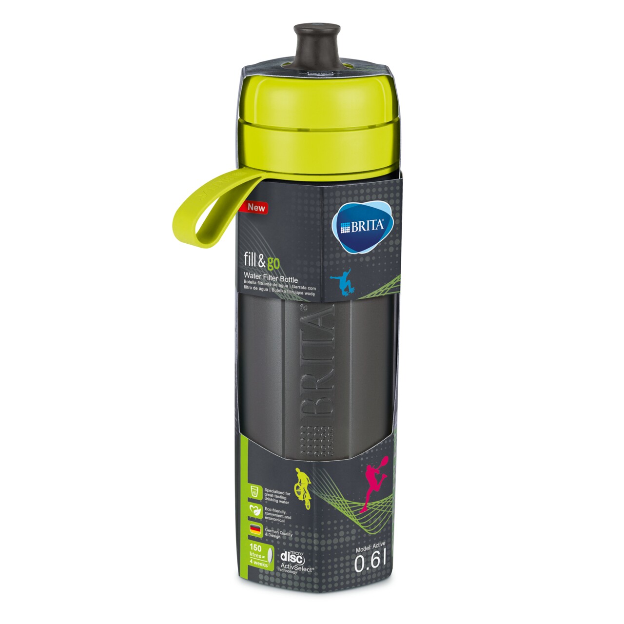 BRITA Vízszűrő Palack Fill&Go Active 600 Ml (zöld)