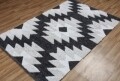 Környezetálló szőnyeg, AFR 01 - Black, White, 100% pamut, 120 x 180 cm
