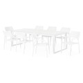 Belluno/Golf 8 db Szék + asztal , L.240 l.100 H.75 cm, fehér