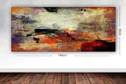 Orange Pattern Dísz kép, Tablo center, 60x140 cm, kanavász, színes