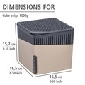 Páraelszívó, Wenko, Cube 1000 g, 16,5 x 15,7 x 16,5 cm, műanyag, bézs