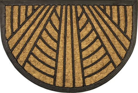 Bejárati szőnyegek, Olivo Tappeti, Promo Mezzaluna, 05-ös vonalak, 40 x 60 cm, gumi / kókuszrost, barna / fekete
