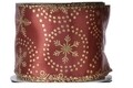 Snowflake satin Szalag, Decoris, 270x6,3 cm, poliészter, piros / arany